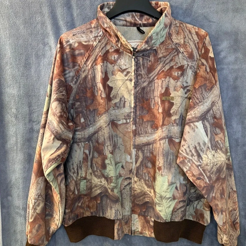 Vintage Woolrich Men's XL Outdoor Guide Saddlecloth Camo Jacket Full Zip Hunting